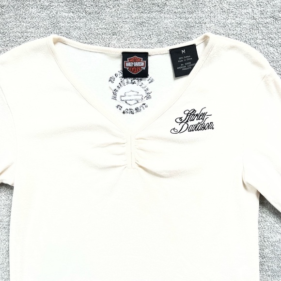 Harley-Davidson World Famous Sturgis, SD Cream V-Neck Top - Picture 8 of 9